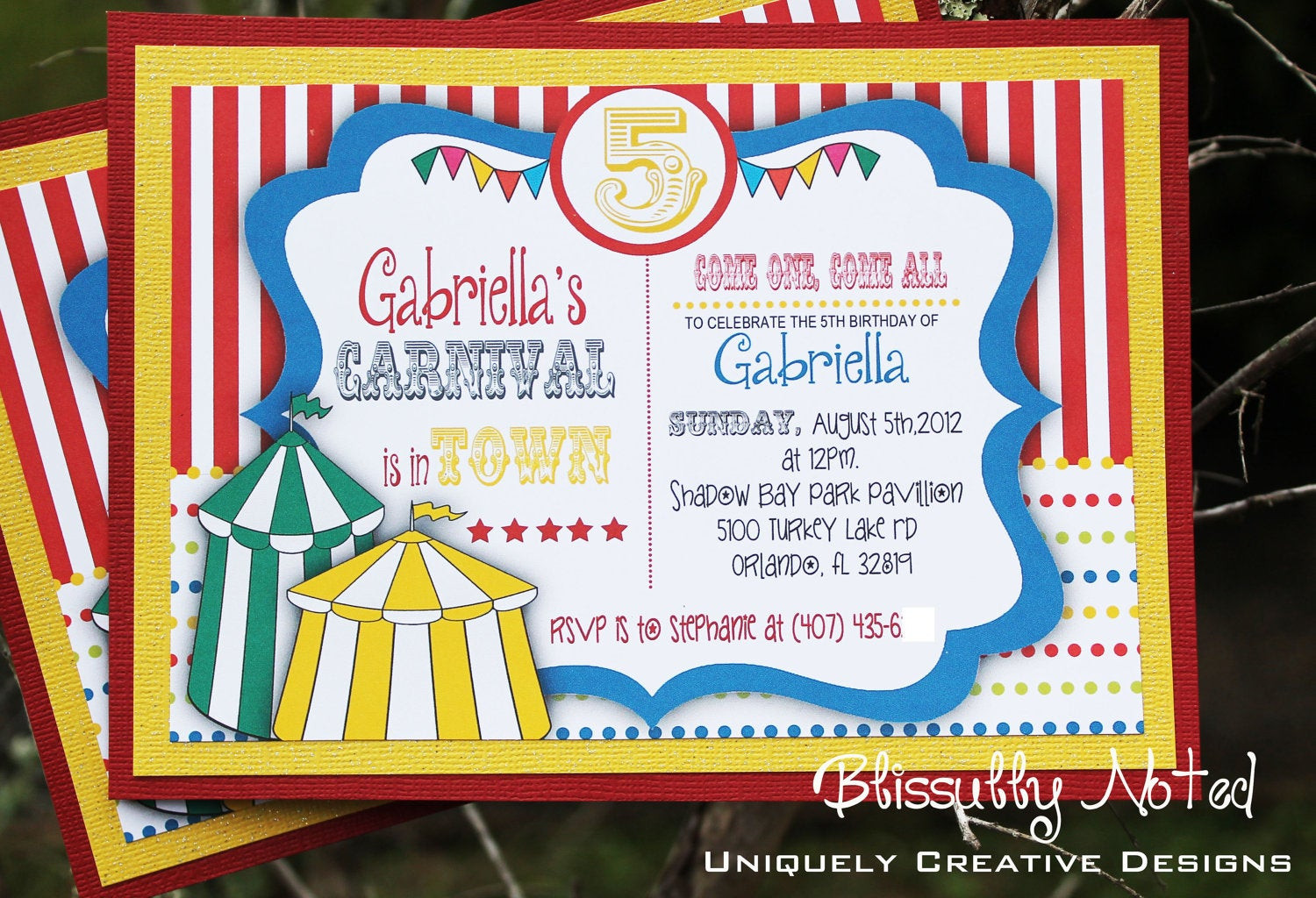 Carnival Birthday Invitations
 25 Carnival Circus Invitations