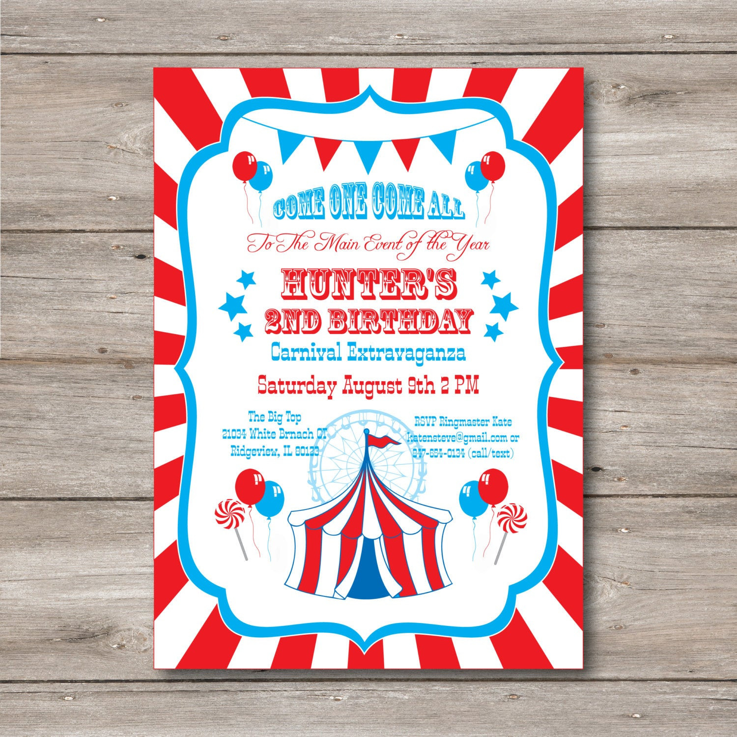 Carnival Birthday Invitations
 Carnival Invitation with Editable Text Carnival Party