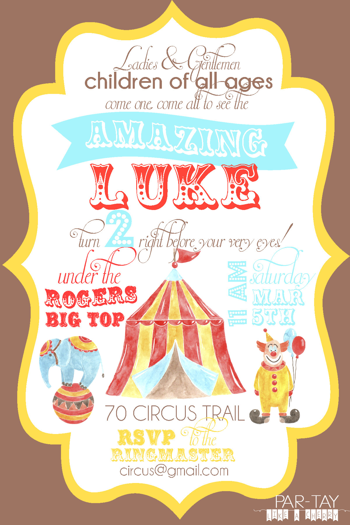 Carnival Birthday Invitations
 Free Circus Birthday Invitation Party Like a Cherry