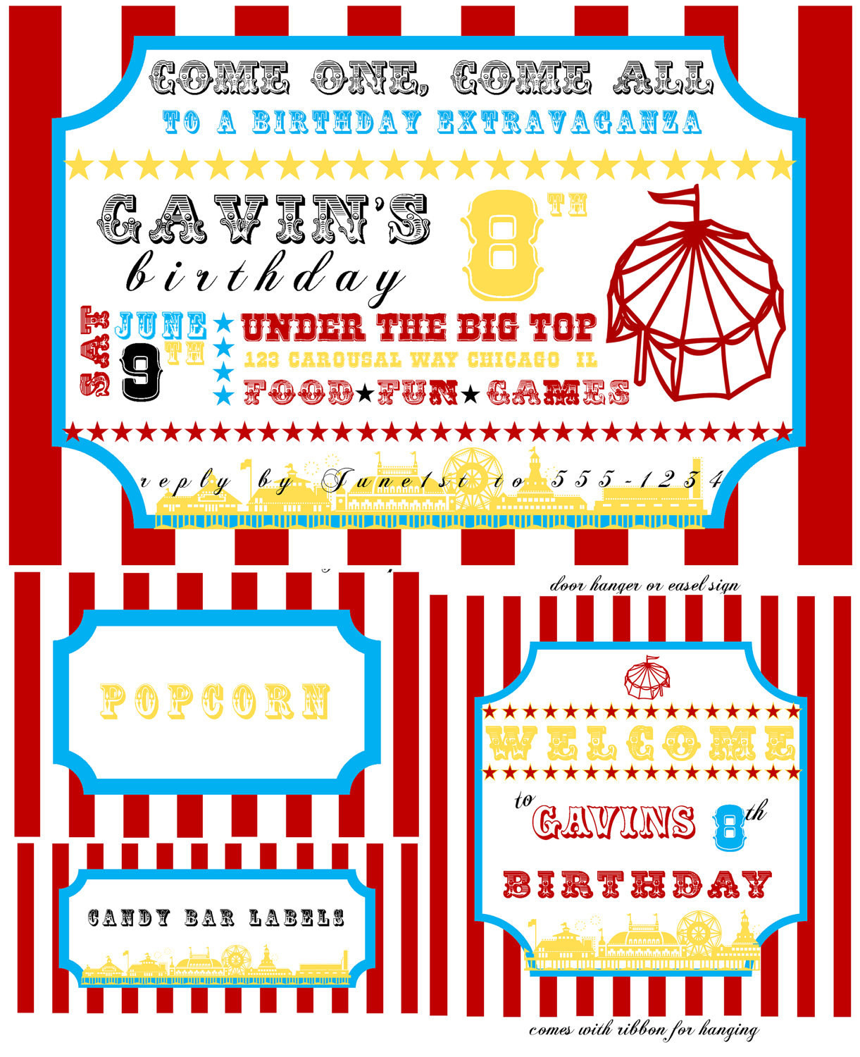 Carnival Birthday Invitations
 Carnival Birthday Invitation by AddisonAvenueDesigns on Etsy