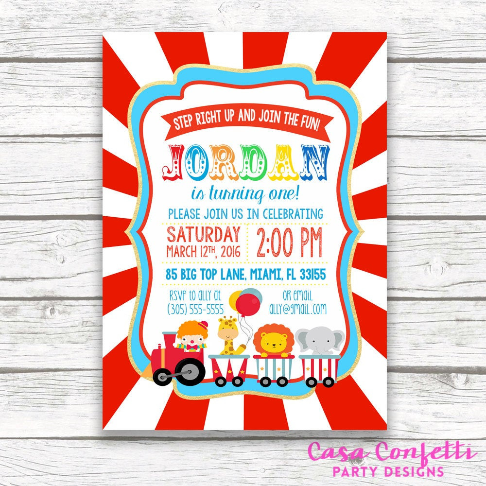 Carnival Birthday Invitations
 Circus Birthday Invitation Circus Invitation Circus