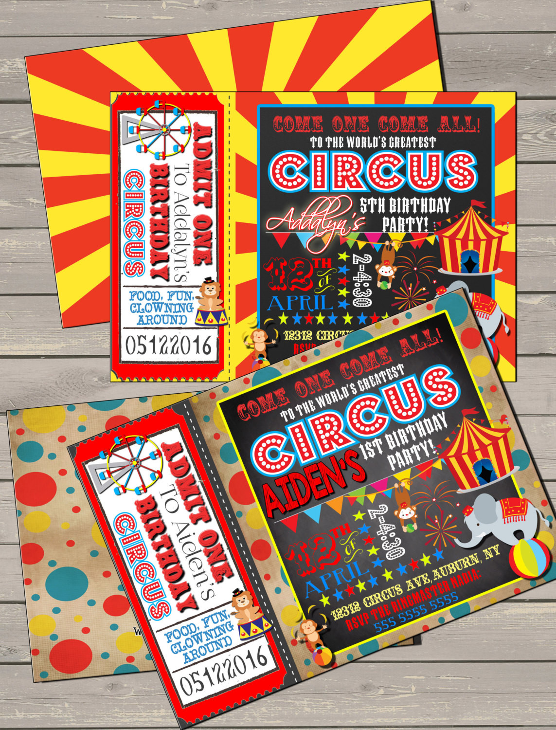 Carnival Birthday Invitations
 bday circus invitations red yellow blue birthday invites