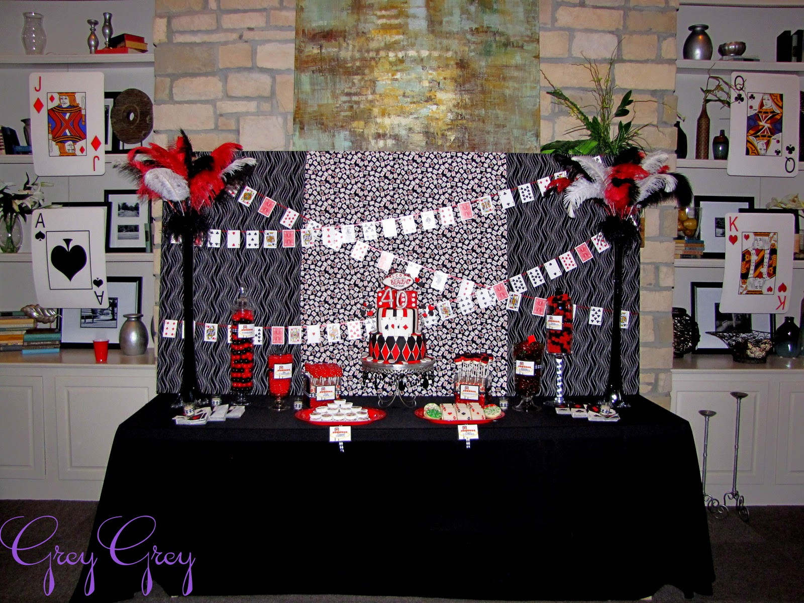 Casino Birthday Party Ideas
 GreyGrey Designs My Parties Casino 40th Birthday Party