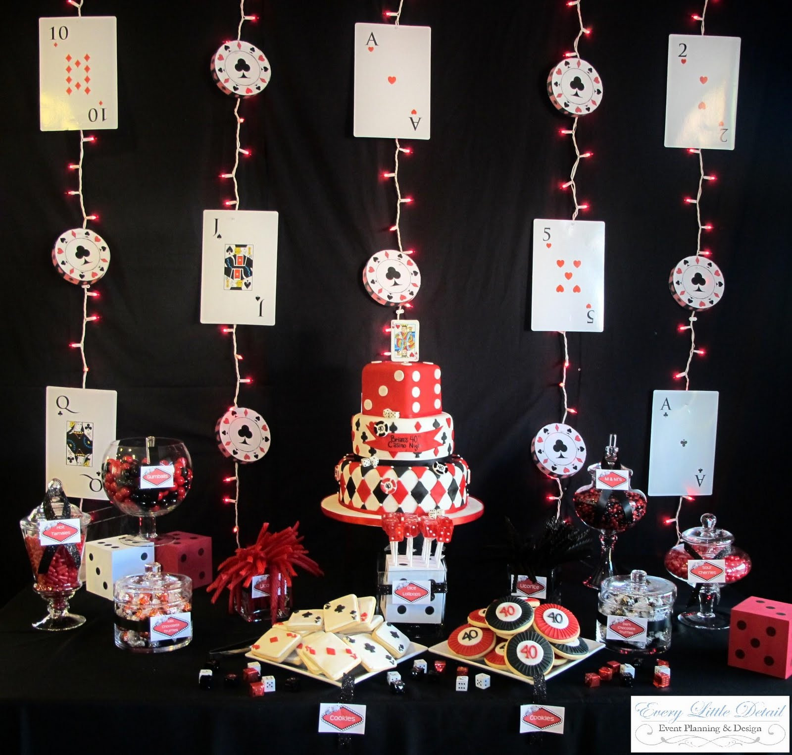 Casino Birthday Party Ideas
 Carnival Birthday Dessert Table Backdrops