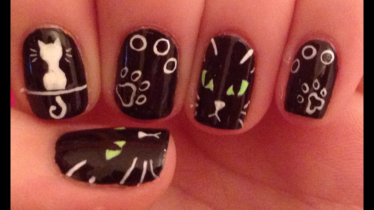 Cat Claw Nail Designs
 Black Cat Nail Art Tutorial