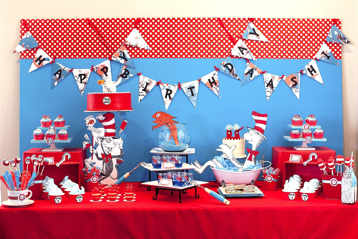 Cat In The Hat Birthday Decorations
 The Party Wall Cat in The Hat inspired Birthday