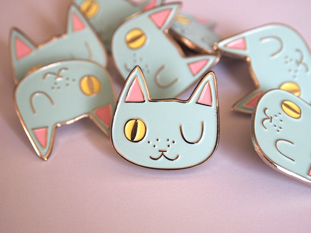 Cat Pins
 Enamel cat lapel pin Cat pin Enamel pin Enamel by