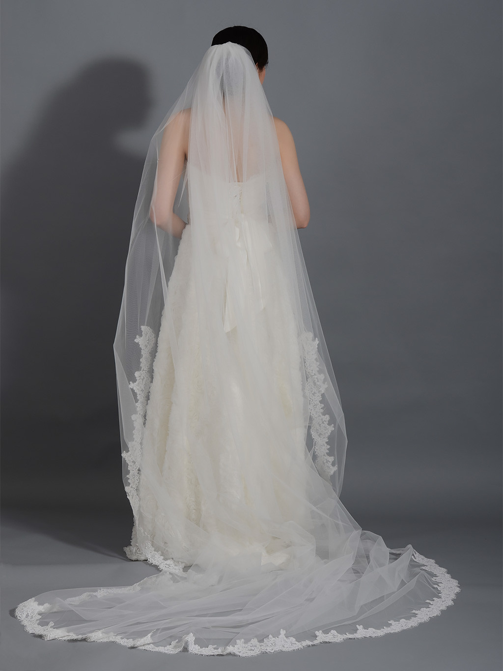 Cathedral Length Wedding Veil
 Ivory wedding veil cathedral length V043c