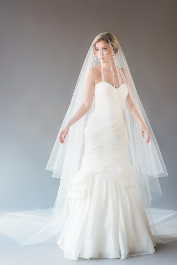 Cathedral Length Wedding Veil
 AUBREY VEIL cathedral length wedding veil drop veil circle