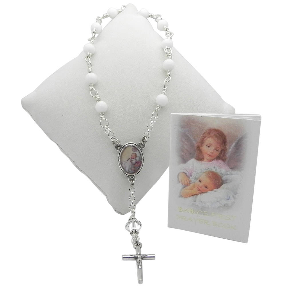 Catholic Baptism Gifts For Baby Boy
 Catholic Baptism Gift White Baptism Rosary Boy or Girl Baby