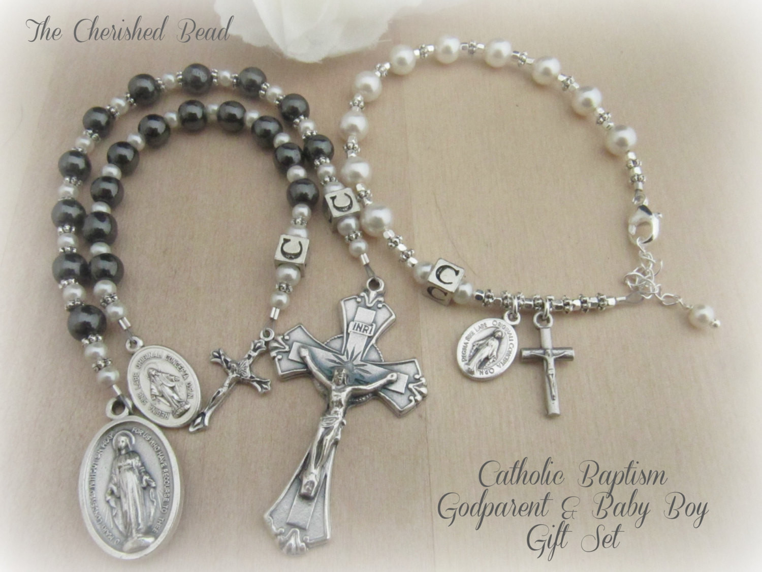 Catholic Baptism Gifts For Baby Boy
 Catholic Baptism Godparent Parent and Baby Boy Gift Set