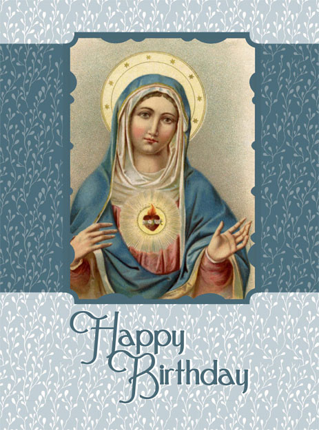 Catholic Birthday Wishes
 Immaculate Heart of Mary Happy Birthday Card Greeting Cards