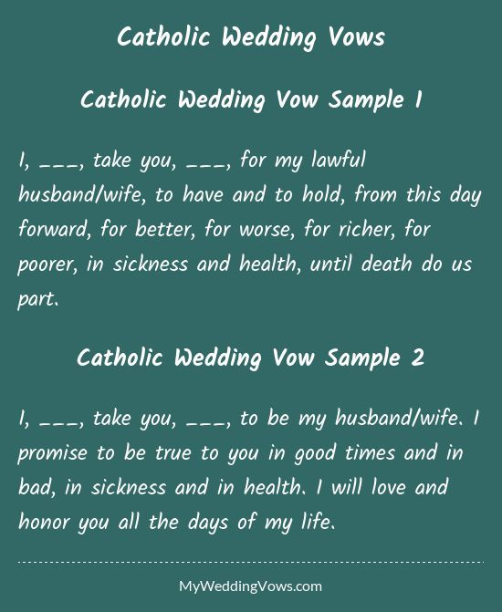 Catholic Wedding Vows
 Catholic Wedding Vows