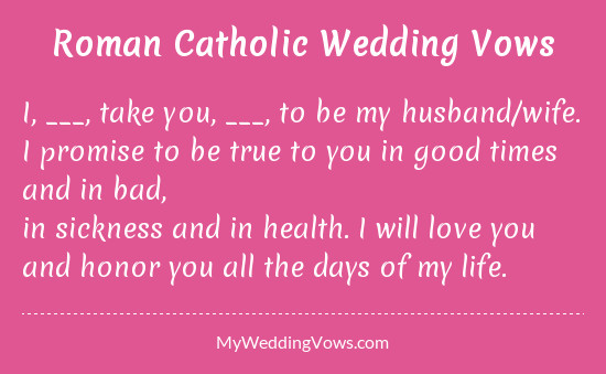 Catholic Wedding Vows
 How to write original wedding vows