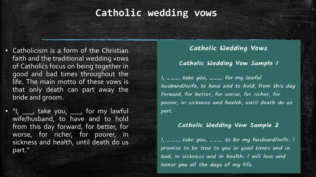 Catholic Wedding Vows
 PPT Amazingly Traditional Wedding Vows From Various