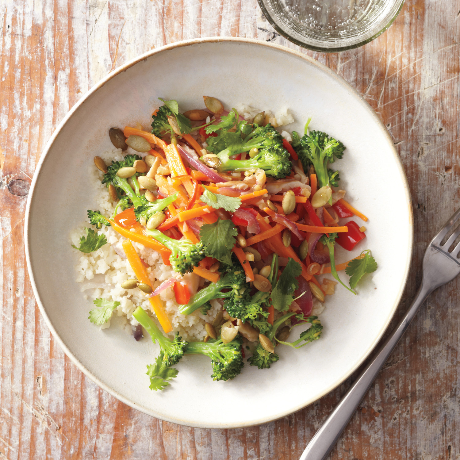 Cauliflower Rice Stir Fry
 Cauliflower "Rice" Stir Fry