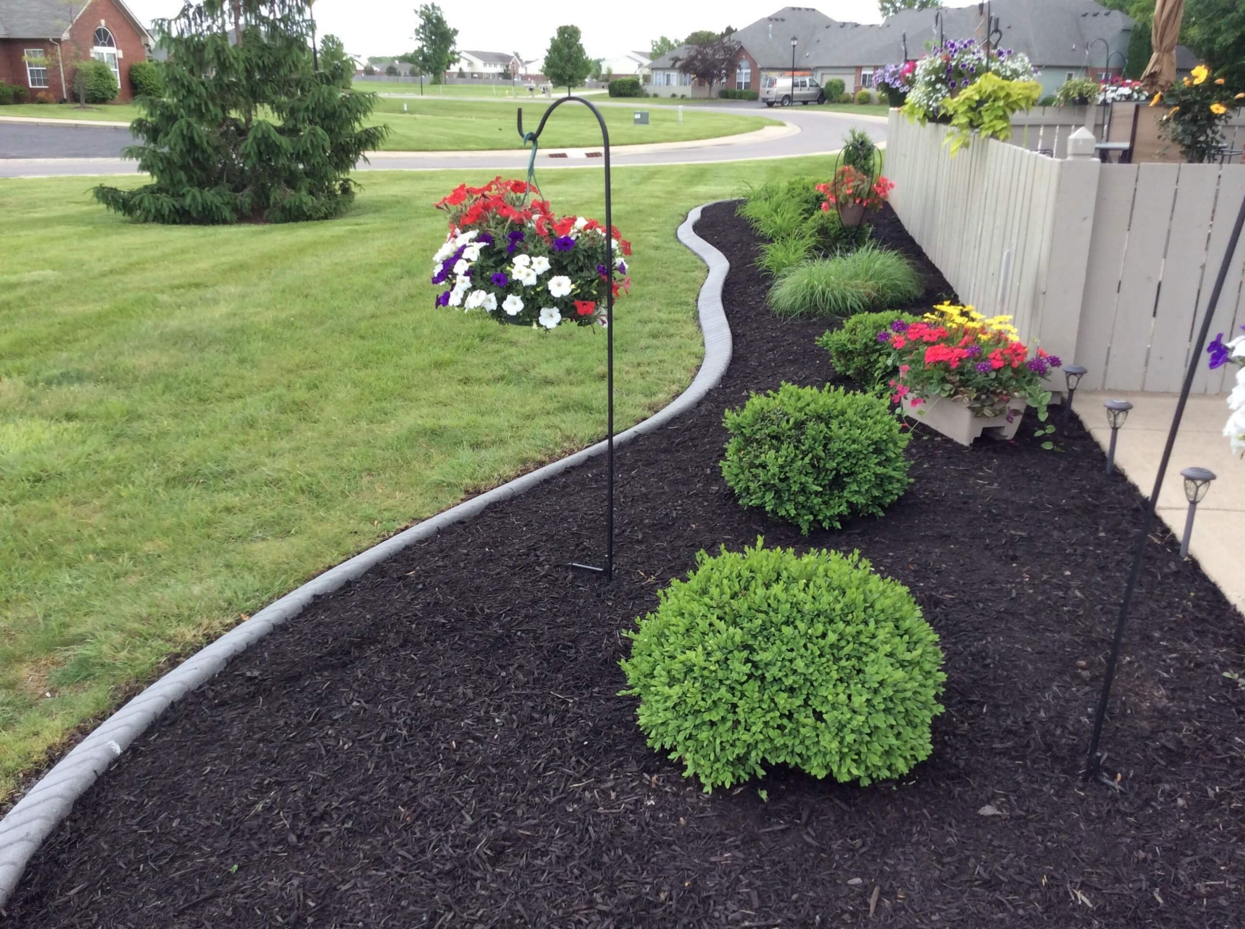 Cement Landscape Edging
 Concrete Landscape Edging Borders to Maintain Mulched