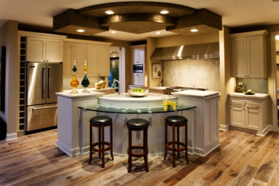 Center Island For Small Kitchen
 Tremendous Center Kitchen Island Ideas With Curved Glass