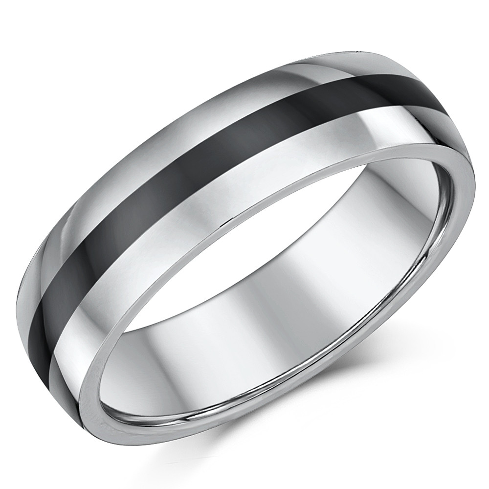 Ceramic Wedding Rings
 6mm Tungsten & Ceramic Wedding Ring Band Nickel Free