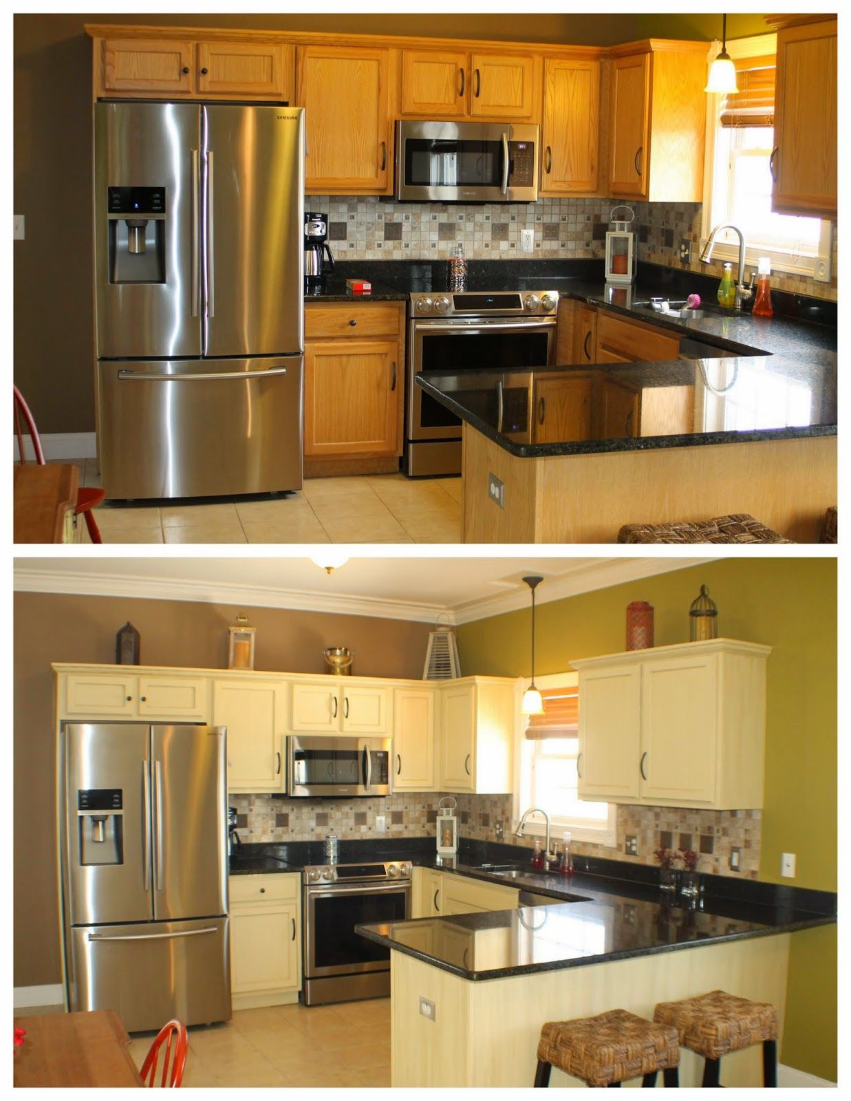 Chalk Paint Kitchen Cabinets Before And After
 Before and After Annie Sloan ASCP Cream before and