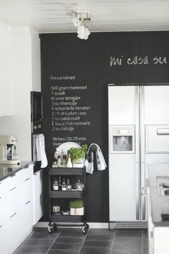 Chalkboard For Kitchen Walls
 35 Creative Chalkboard Ideas For Kitchen Décor DigsDigs