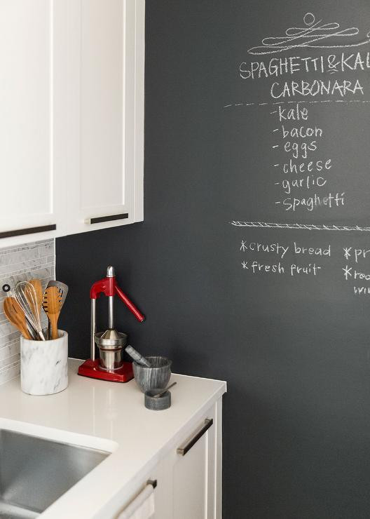 Chalkboard For Kitchen Walls
 Kitchen with Chalkboard Accent Wall Transitional Kitchen