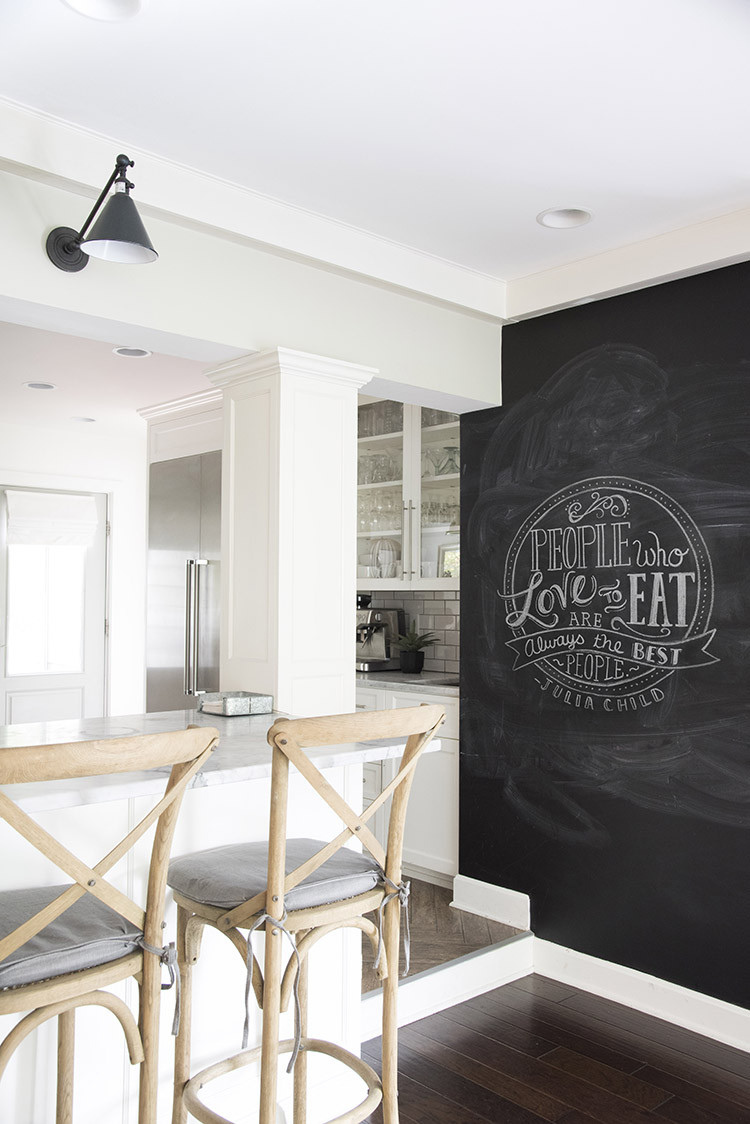 Chalkboard For Kitchen Walls
 A Bright White Family Friendly Kitchen Room for Tuesday