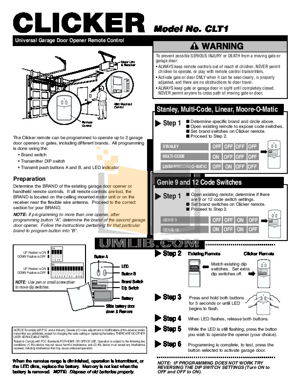 Chamberlain Garage Door Manuals
 Download free pdf for Chamberlain LiftMaster 1255 2R