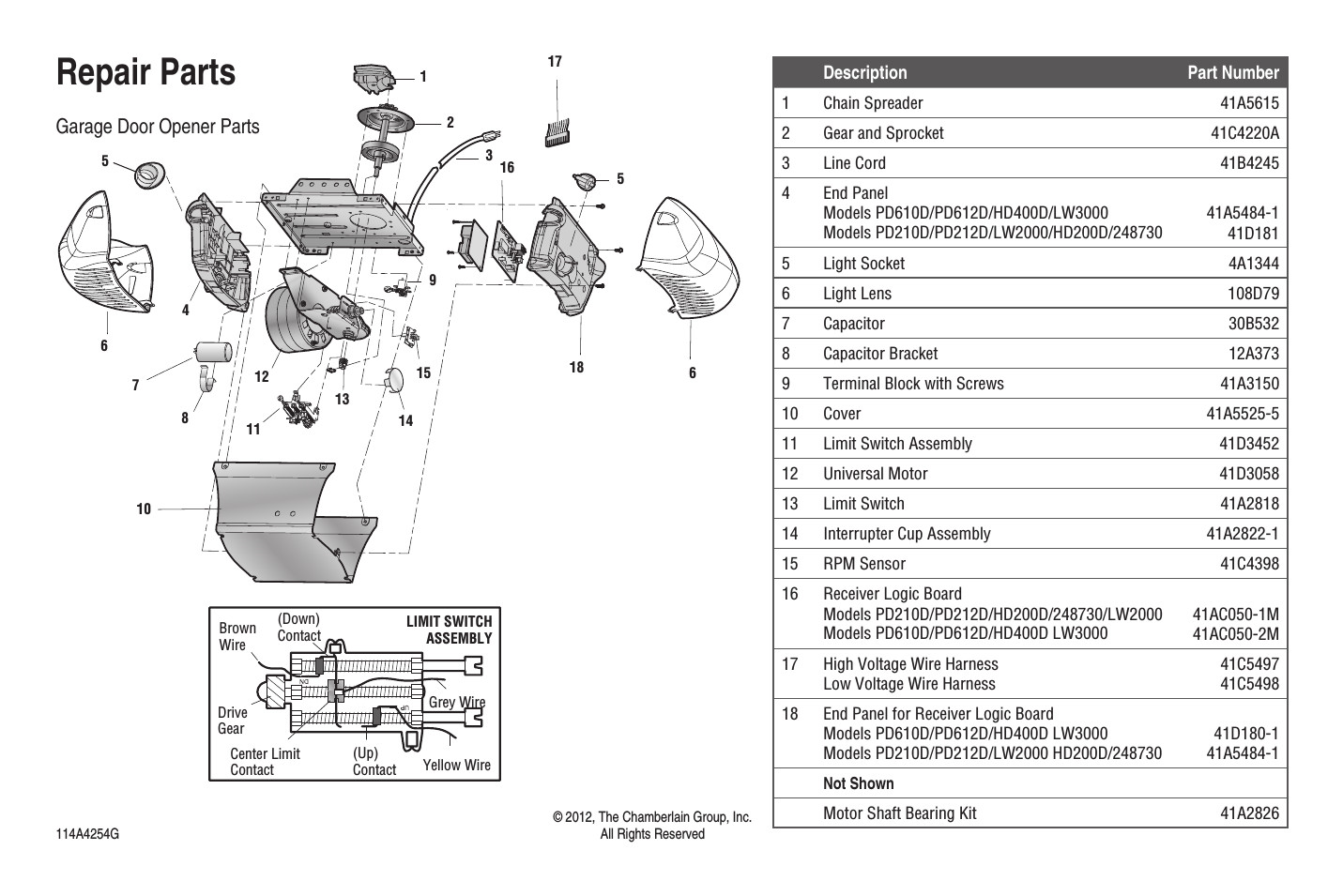 Chamberlain Garage Door Manuals
 Garage door opener parts Repair parts