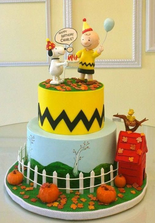Charlie Brown Birthday Cake
 Charlie Brown cake Decorated Cake