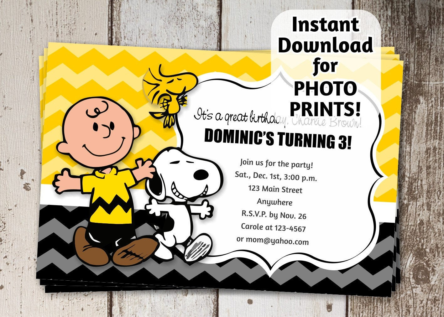 Charlie Brown Birthday Party
 Charlie Brown Snoopy Birthday Party by InstantInvitation