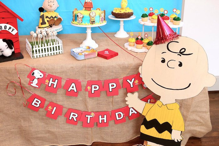 Charlie Brown Birthday Party
 Kara s Party Ideas Peanuts Charlie Brown Birthday Party