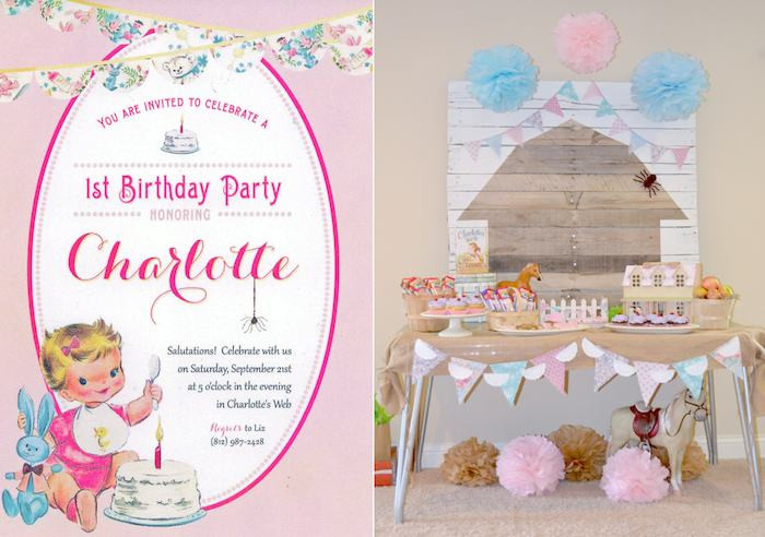 Charlotte Birthday Party Ideas
 Kara s Party Ideas Charlotte s Web Themed 1st Birthday