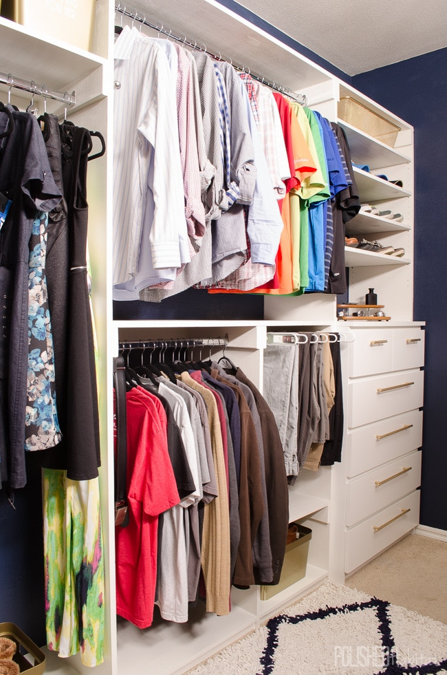 Cheap DIY Closet Organization
 DIY Master Closet Before & After Polished Habitat