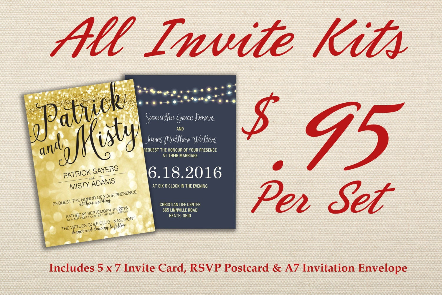 Cheap Wedding Invitation Sets
 Wedding Invitation Kit Printed with RSVP Affordable Cheap