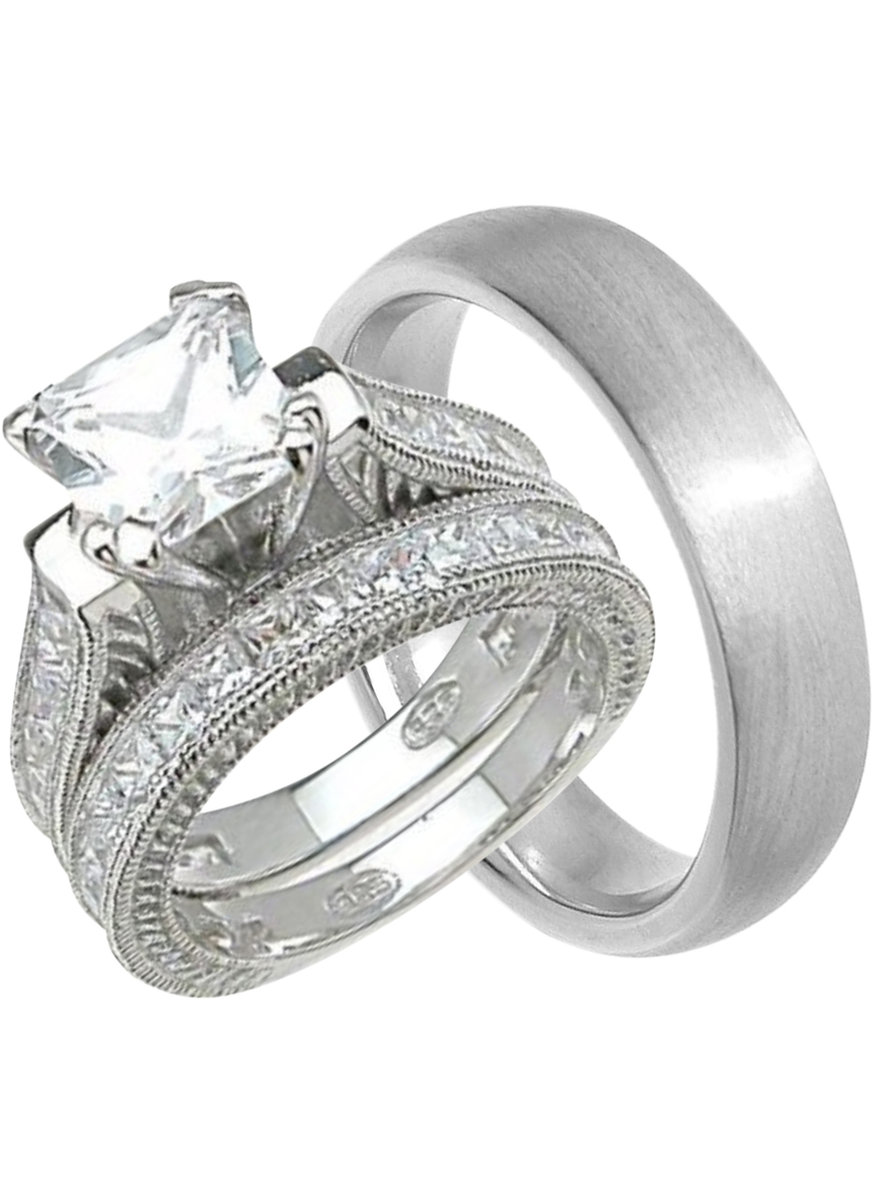 Cheap Wedding Rings For Her And Him
 LaRaso & Co His and Hers Wedding Ring Set Cheap Wedding