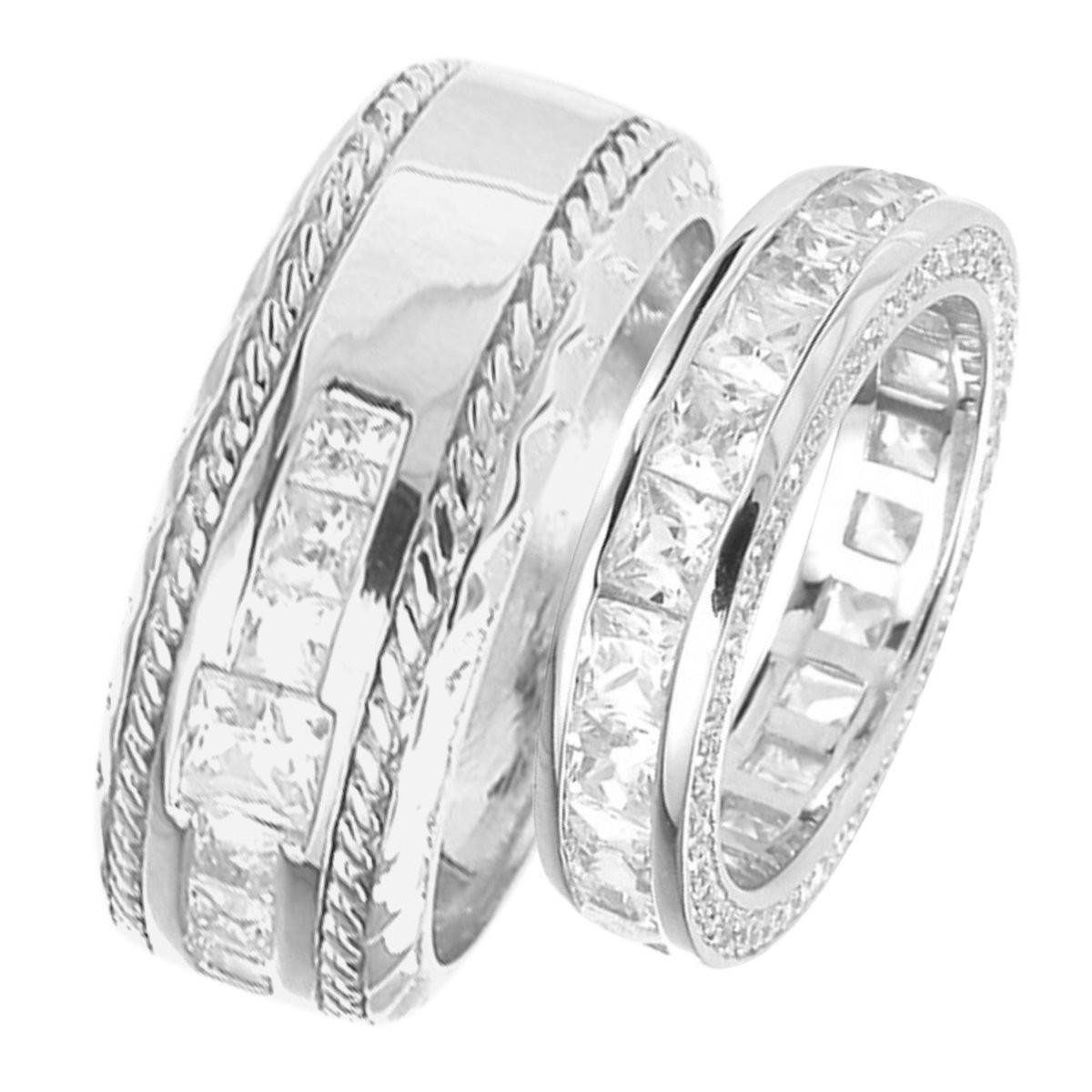 Cheap Wedding Rings For Her And Him
 Affordable His Hers Wedding Rings Set Silver Bands Him Her