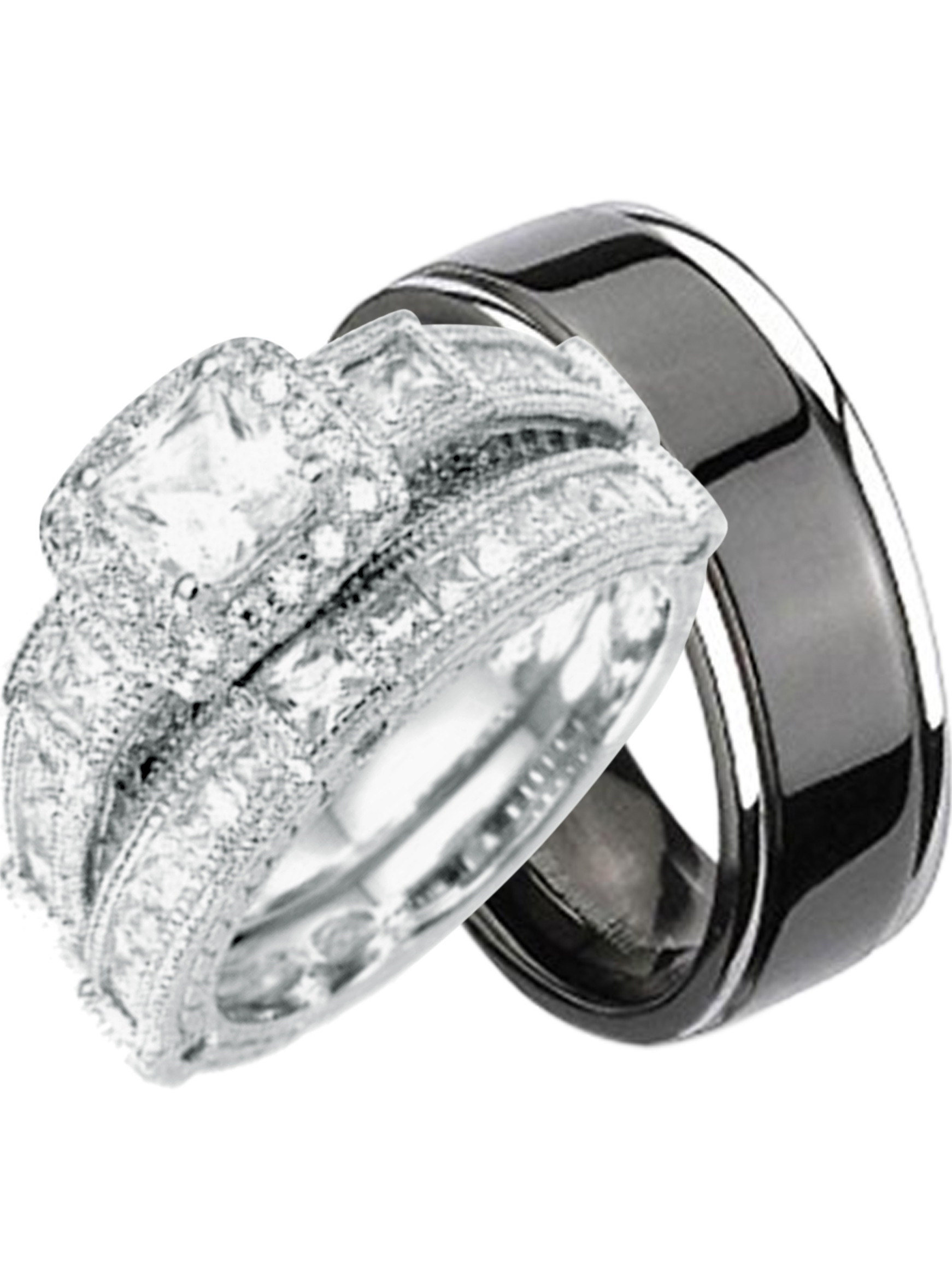 Cheap Wedding Rings For Her And Him
 LaRaso & Co His and Hers Wedding Ring Set Cheap Wedding