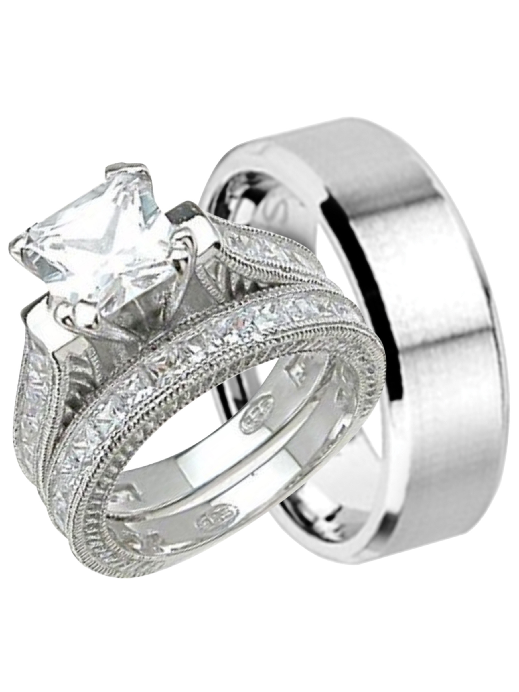 Cheap Wedding Rings For Her And Him
 LaRaso & Co His and Hers Wedding Ring Set Cheap Wedding