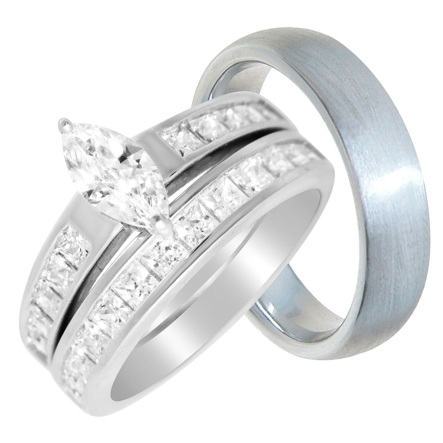 Cheap Wedding Rings For Her And Him
 LaRaso & Co His Hers Wedding Rings Set Cheap Wedding