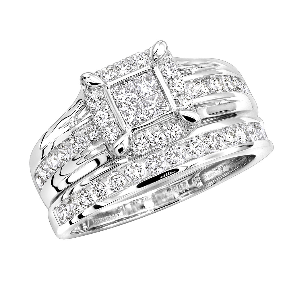 Cheap Wedding Rings Sets
 Cheap Engagement Ring Sets 1 Carat Diamond Bridal Ring Set