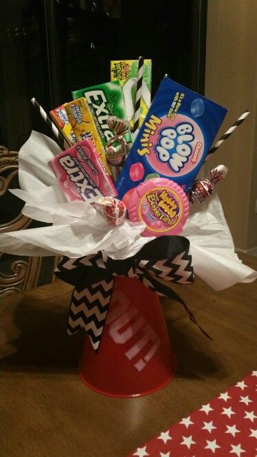 Cheer Coach Gift Basket Ideas
 Megaphone candy bouquet