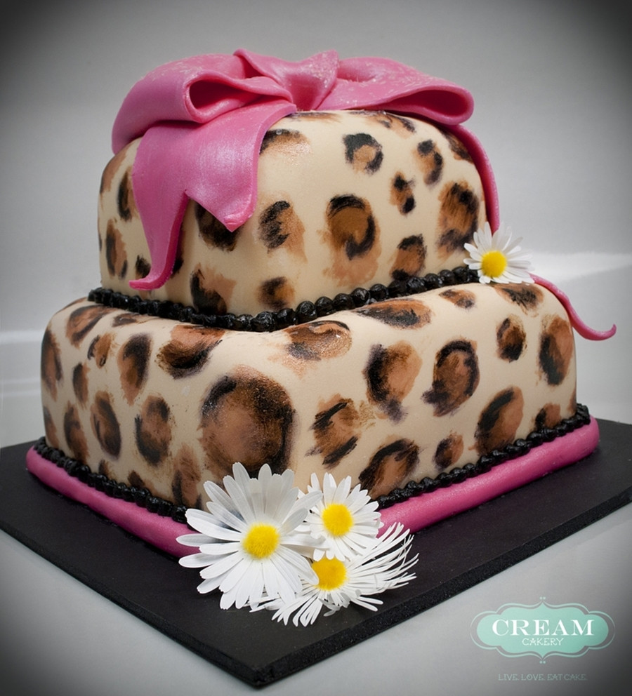 Cheetah Birthday Cake
 Cheetah Print Birthday Cake CakeCentral