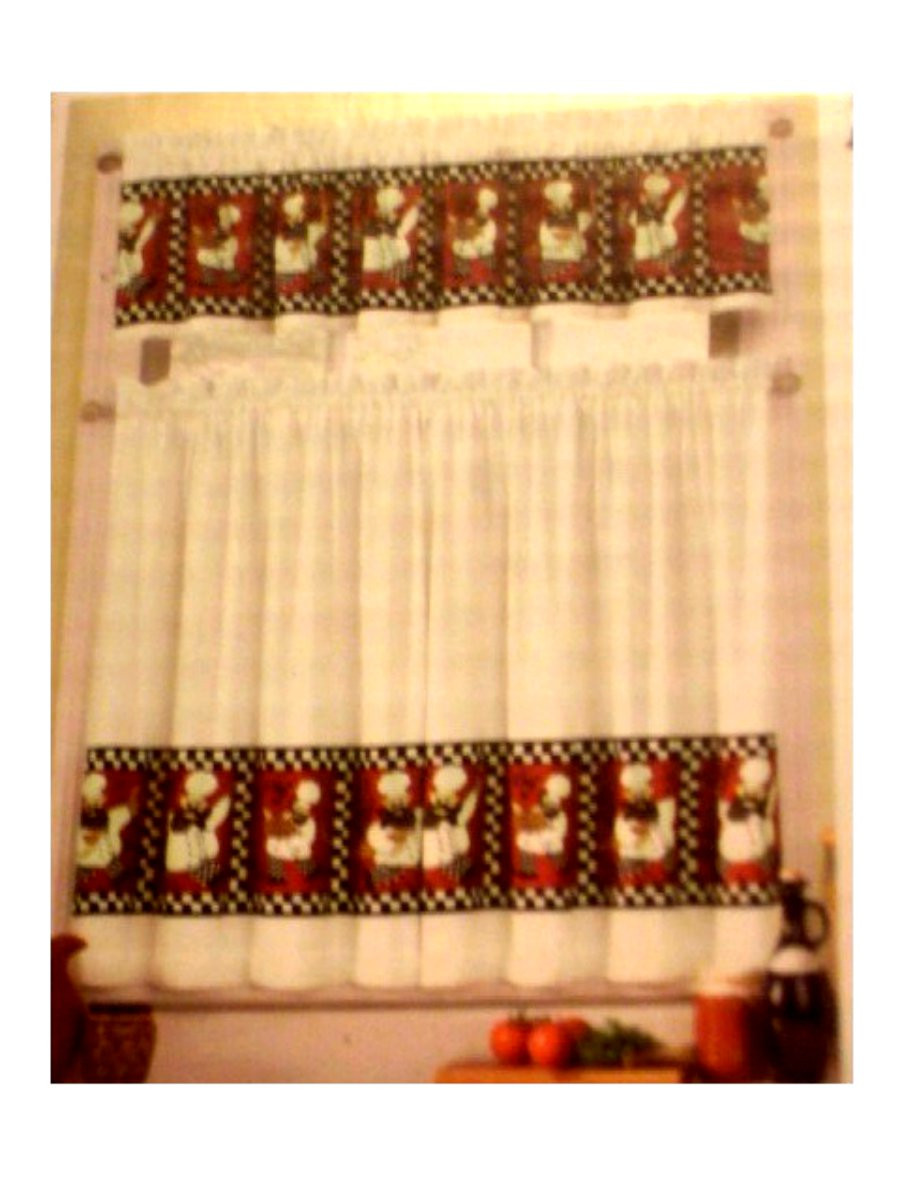 Chef Kitchen Curtains
 Fat Chefs Kitchen Curtains Tiers Valance Set