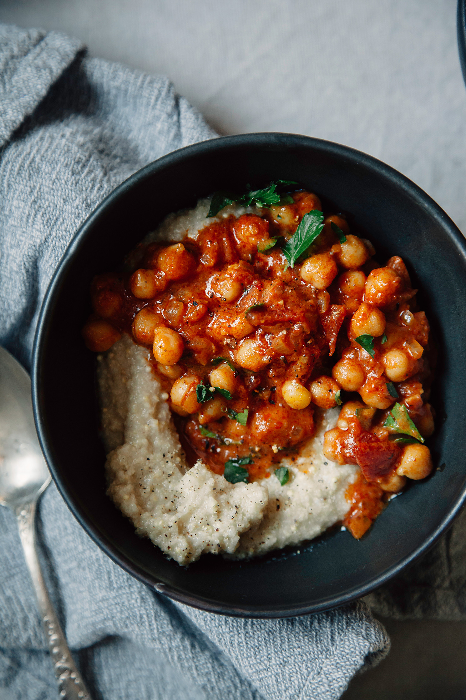 Chick Pea Stew
 EVERYDAY EATS SEVEN SPICE CHICKPEA STEW WITH TOMATOES