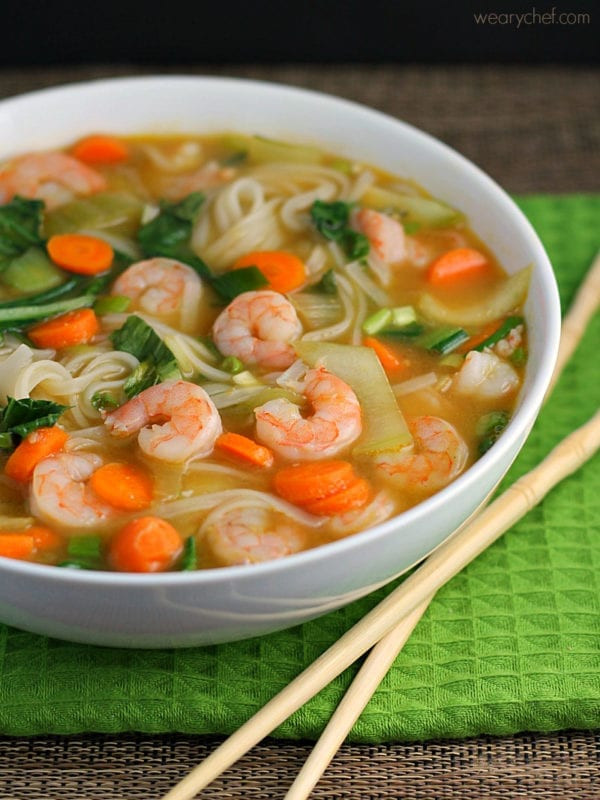 Chicken And Shrimp Soup
 Asian Rice Noodle Soup with Shrimp The Weary Chef