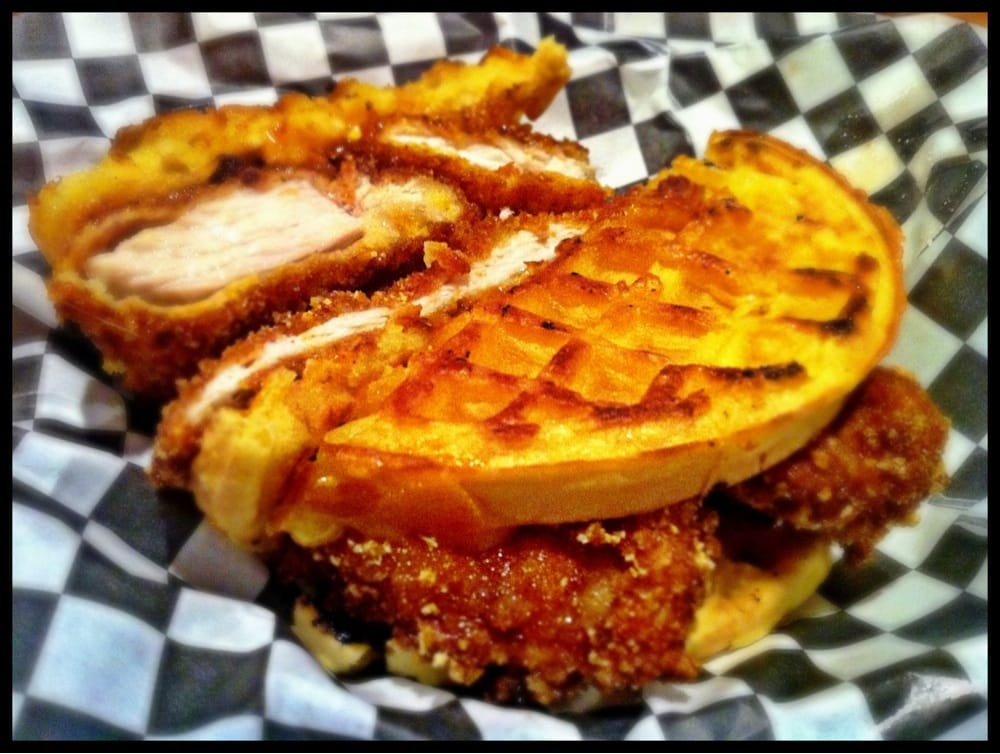Chicken And Waffles Sandwich
 Fried chicken and waffle sandwich Quite possibly the