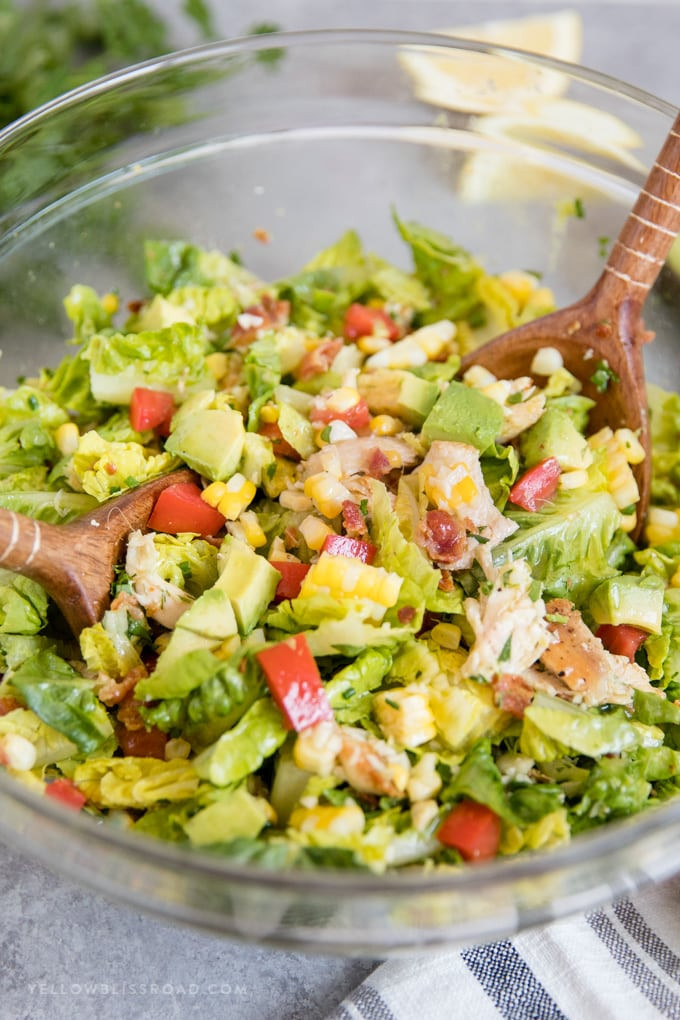 Chicken Bacon Avocado Salad
 Bacon Avocado Chicken Salad with Lemon Vinaigrette Dressing