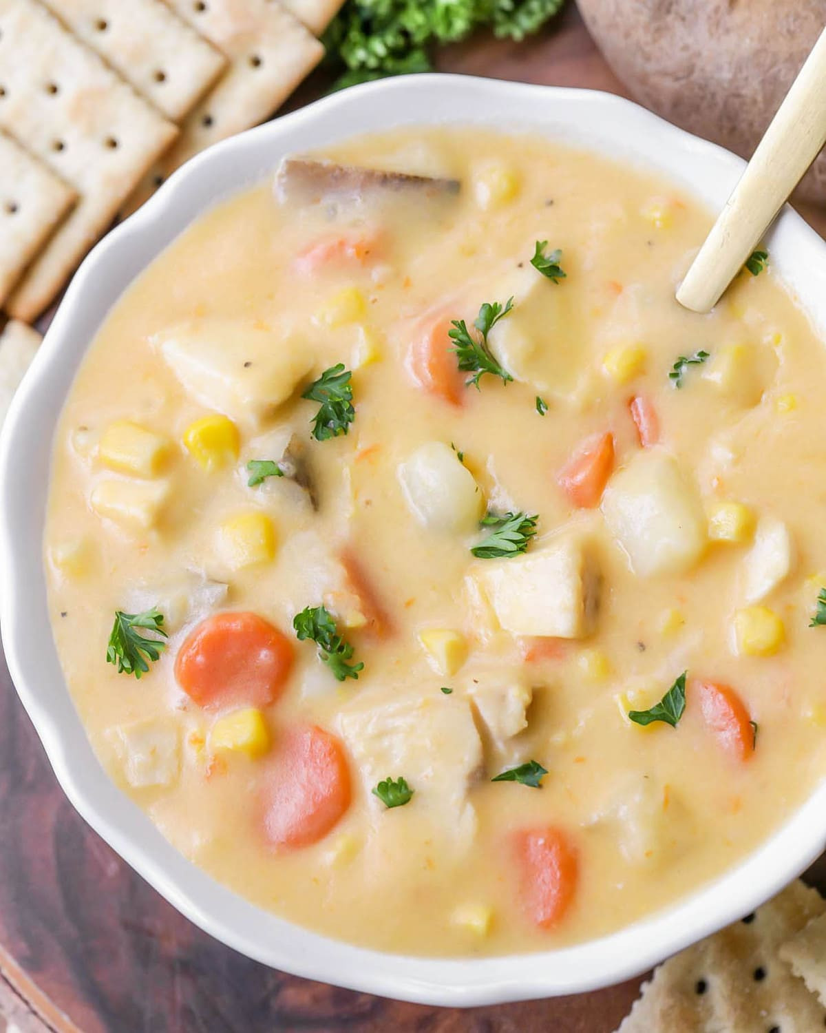 Chicken Chowder Soup
 Cheesy Chicken Corn Chowder Recipe