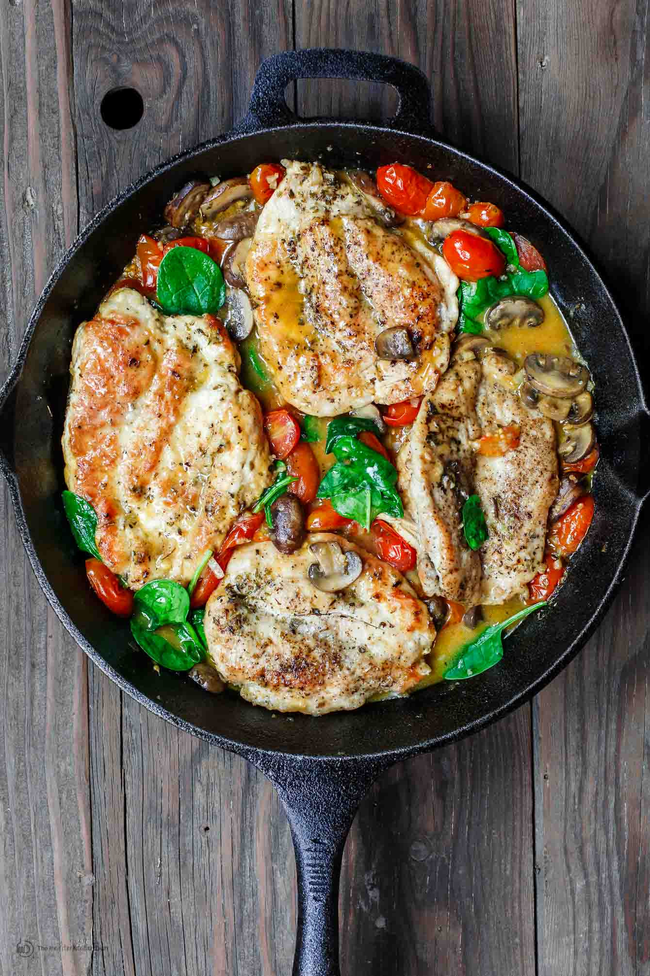Chicken Italian Recipes
 Italian Skillet Chicken with Tomatoes and Mushrooms